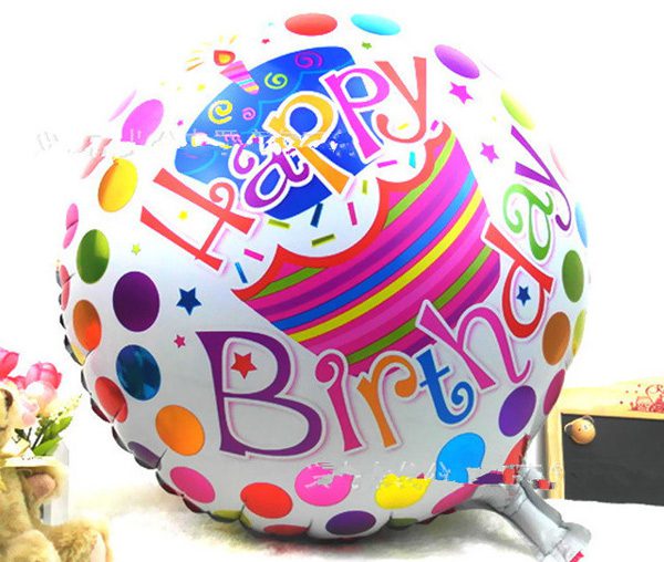 Bong bóng kiếng happy birthday tròn trang trí sinh nhật