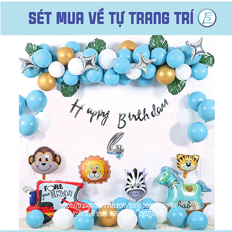 Set bong bóng bé yêu động vật