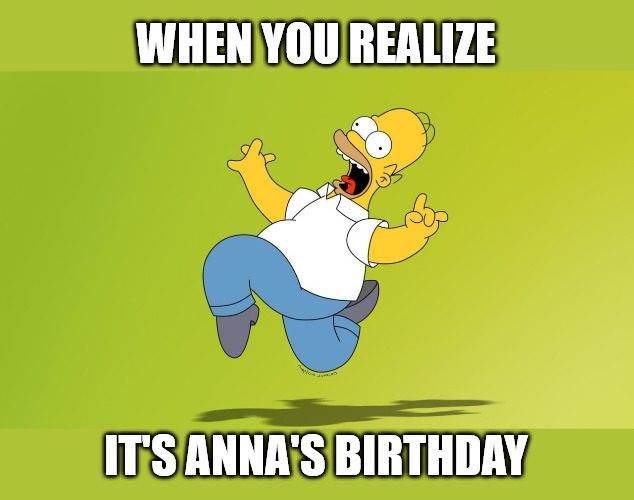 Chúc mừng sinh nhật, Anna - Homer Simpson Mừng Meme Meme