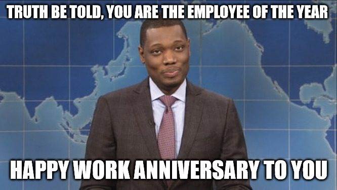 Michael Che SNL Work Anniversary Meme.