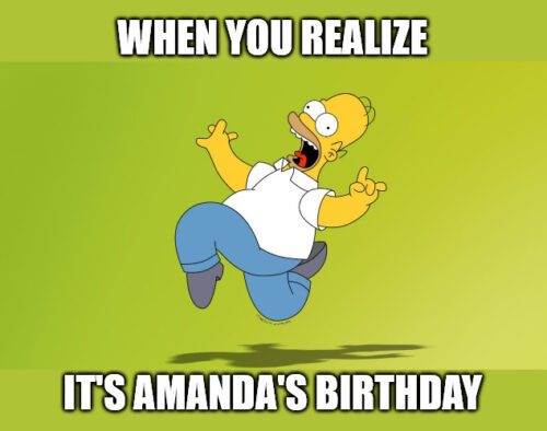 Chúc mừng sinh nhật, Amanda - Homer Simpson Mừng Meme Meme.