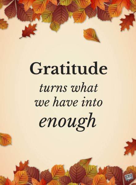 Lòng biết ơn biến những gì chúng ta có thành đủ.