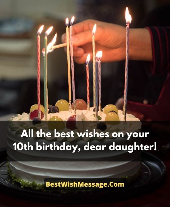 Lời chúc sinh nhật lần thứ 10 cho con gái từ bố 