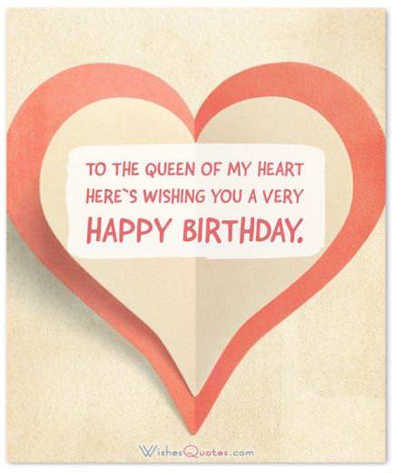Lời chúc sinh nhật cho vợ: Chúc mừng sinh nhật nữ hoàng của trái tim tôi