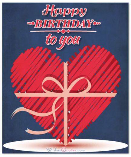 Chúc mừng sinh nhật với một trái tim lớn màu đỏ - Lời chúc sinh nhật lãng mạn