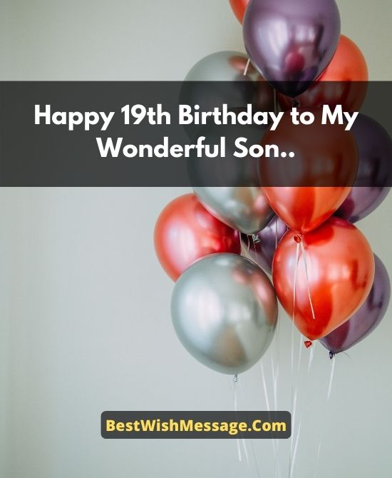 Lời chúc sinh nhật lần thứ 19 dành cho con trai từ bố