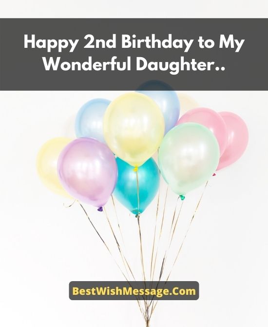 Lời chúc mừng sinh nhật lần thứ 2 cho con gái