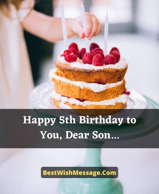 Lời chúc sinh nhật cho con trai bước sang tuổi thứ 5