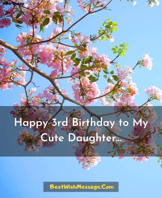 Tin nhắn mừng sinh nhật lần thứ 3 cho con gái