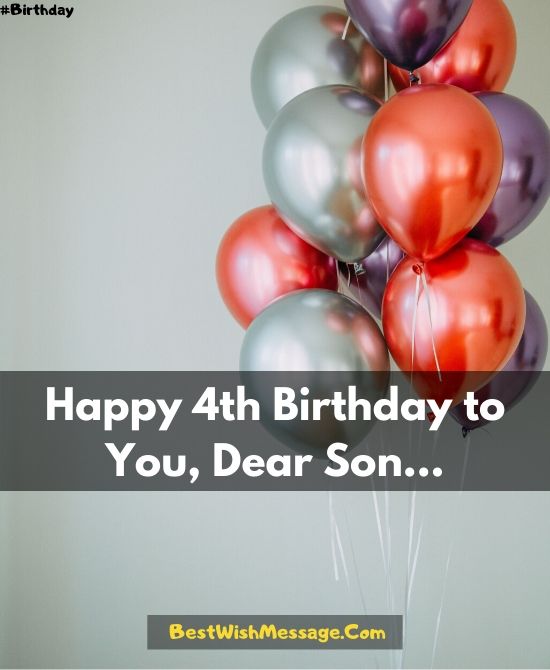 Lời chúc mừng sinh nhật lần thứ 4 dành cho con trai
