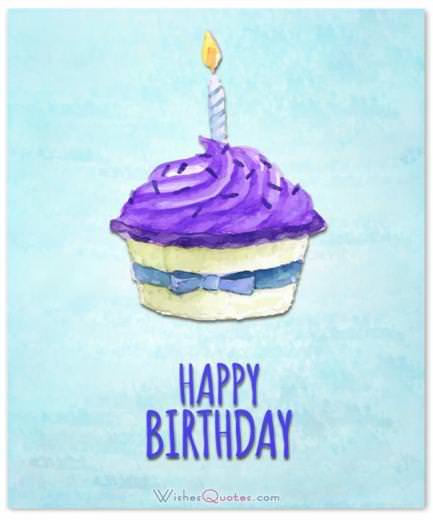 Thiệp chúc mừng sinh nhật với bánh cupcake