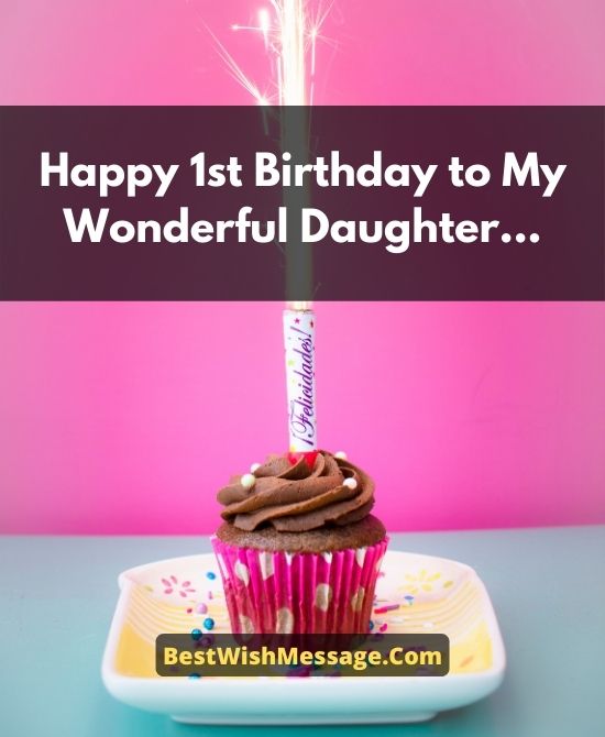 Lời chúc mừng sinh nhật 1 tuổi cho con gái