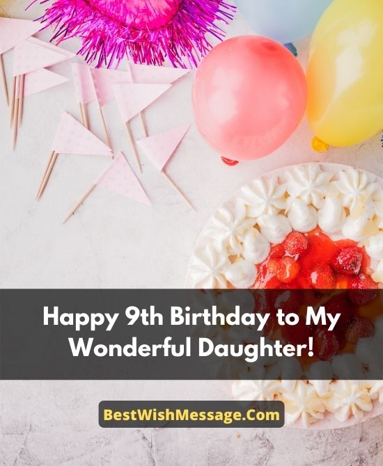 Lời chúc sinh nhật lần thứ 9 dành cho con gái