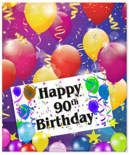 Chúc mừng sinh nhật lần thứ 90 bằng bóng bay - Miễn phí thiệp chúc mừng sinh nhật lần thứ 90 và thiệp điện tử