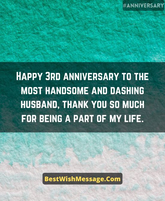 Lời chúc mừng 3 năm lãng mạn dành cho chồng