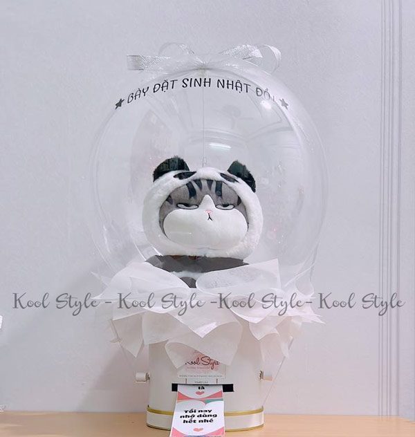Hộp quà bong bóng gấu bông – Mèo Hoàng Thượng  – Kool Style