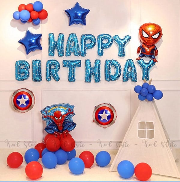 Set bóng sinh nhật cho bé thích người nhện Spiderman