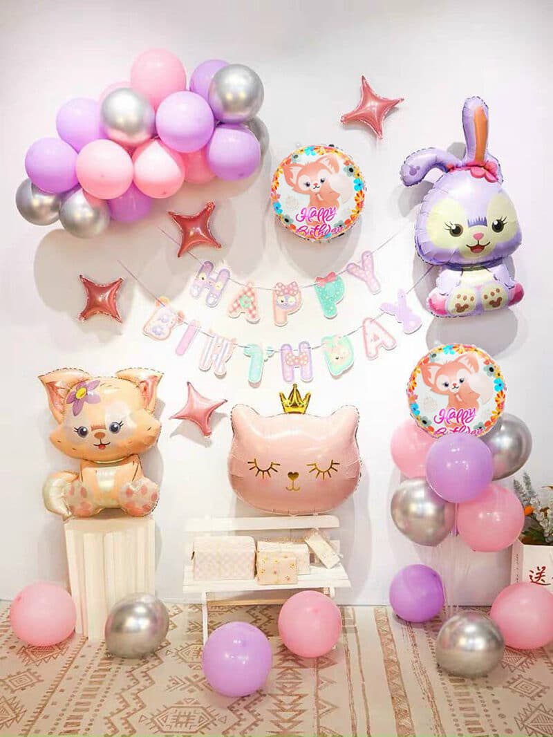 Set trang trí sinh nhật thỏ tím – Kool Style