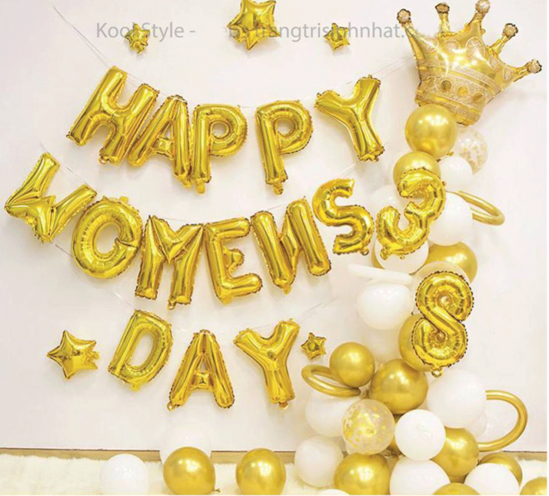 Set bóng trang trí Happy Women’s Day sang trọng