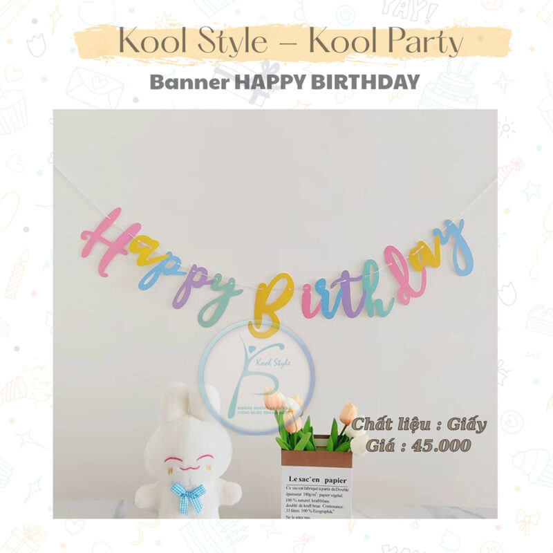 Dây Chữ Happybirthday tone pastel