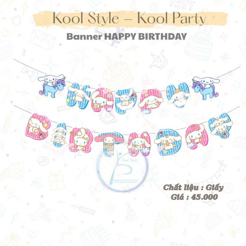Dây Chữ Happybirthday Cinnamoroll