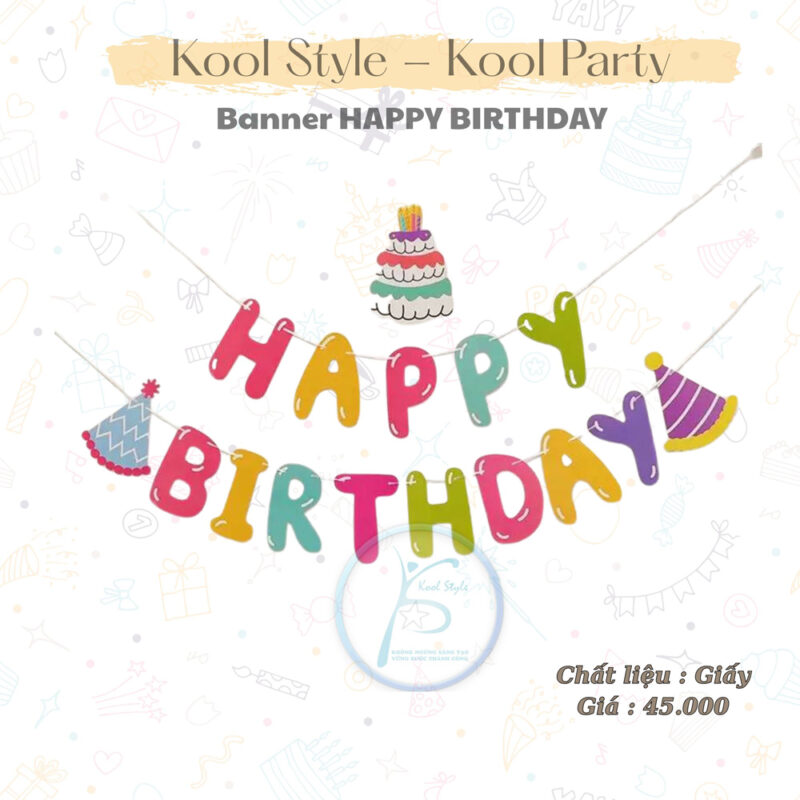 Dây Chữ Happybirthday Dễ Thương Đủ Màu Pastel