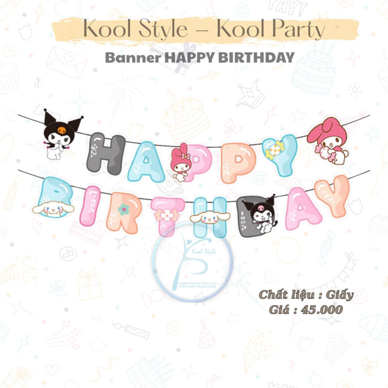 Dây Chữ Happybirthday Kuromi