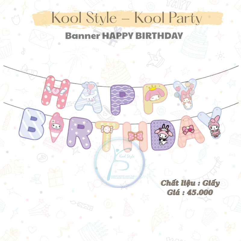 Dây chữ Happybirthday My Melody