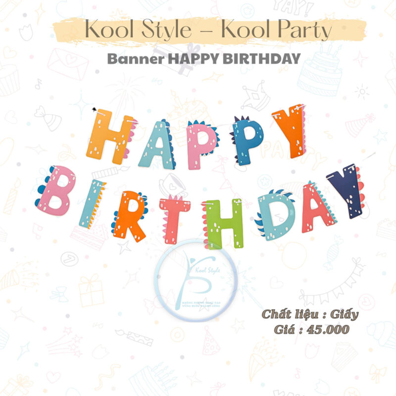 Dây Chữ Happybirthday Chủ Đề Khủng Long